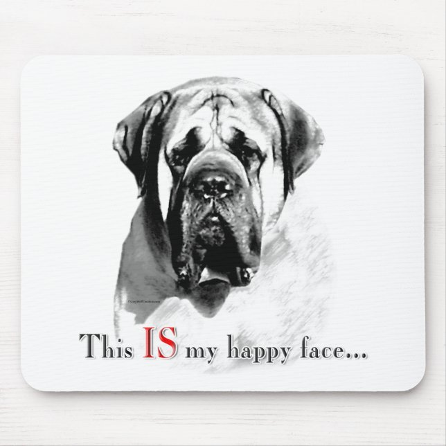 Mastiff Happy Face Mouse Pad (Front)