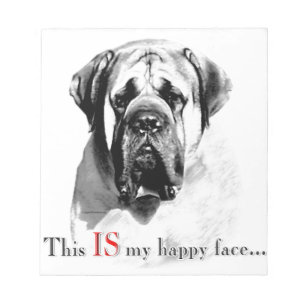 Mastiff Happy Face Notepad