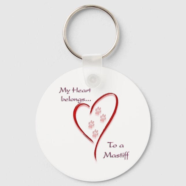 Mastiff Heart Belongs Keychain (Front)