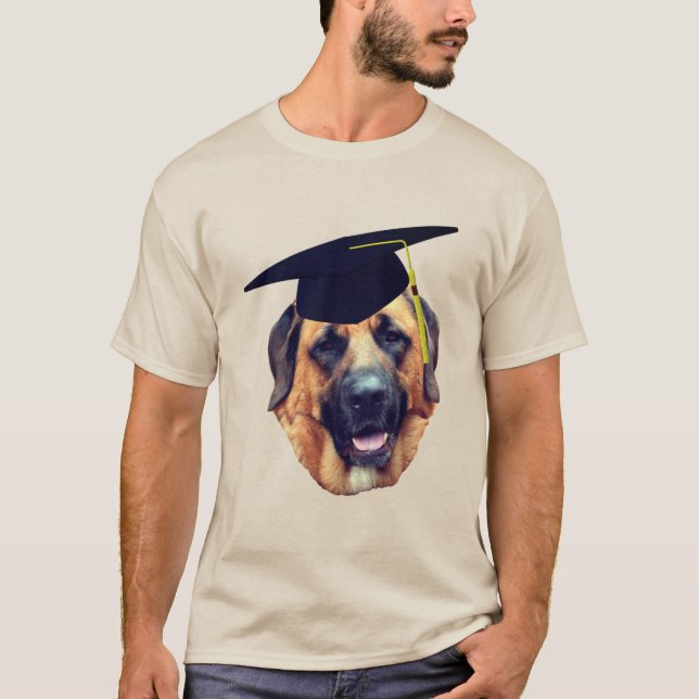 Mastiff In Graduation Cap Funny Dog  T-Shirt (Front)