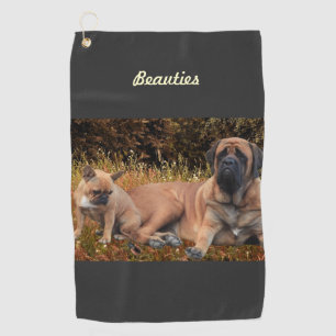 Mastiff mit französischer Bulldogge  Golf Towel
