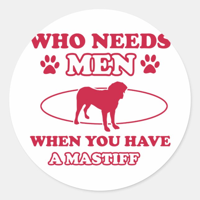 Mastiff mummy designs classic round sticker (Front)