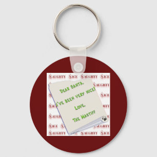 Mastiff Naughty or Nice Keychain
