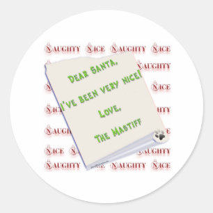 Mastiff Naughty or Nice - Sticker