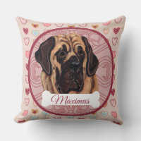 Mastiff Personalize Valenting Pillow