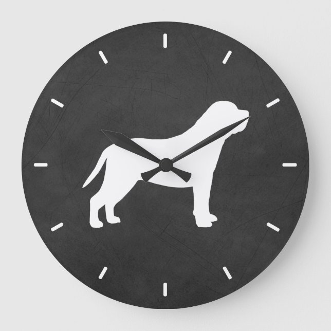 Mastiff Silhouette Large Clock (Front)