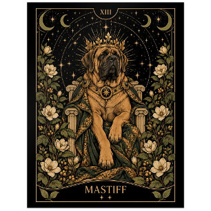 Mastiff, Starlit Tarot Art Postcard