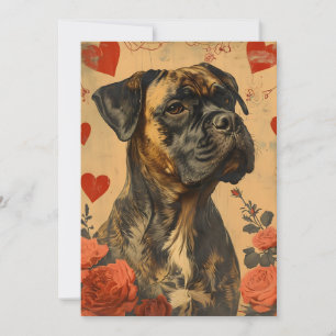 Mastiff Vintage Valentine's Day Holiday Card