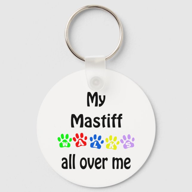 Mastiff Walks Design Key Ring (Front)