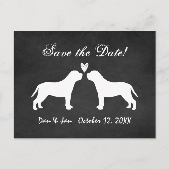 Mastiffs Wedding Save the Date Announcement Postcard (Front)