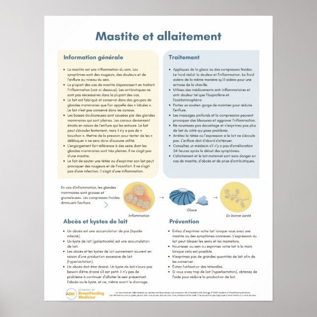 Mastitis in Breastfeeding Poster (French) (Front)