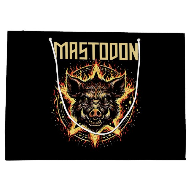 Mastodon Boar Fire Large Gift Bag (Back)