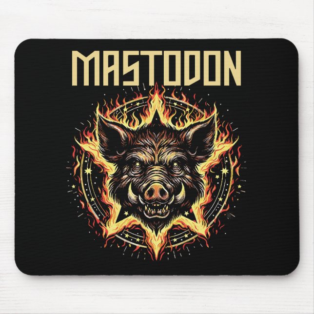 Mastodon Boar Fire Mouse Pad (Front)