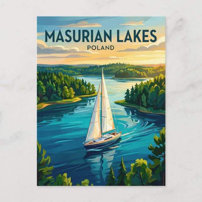 Masurian Lake District Poland Postcard (Front)