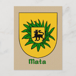 Mata Family Heraldic Shield Postcard