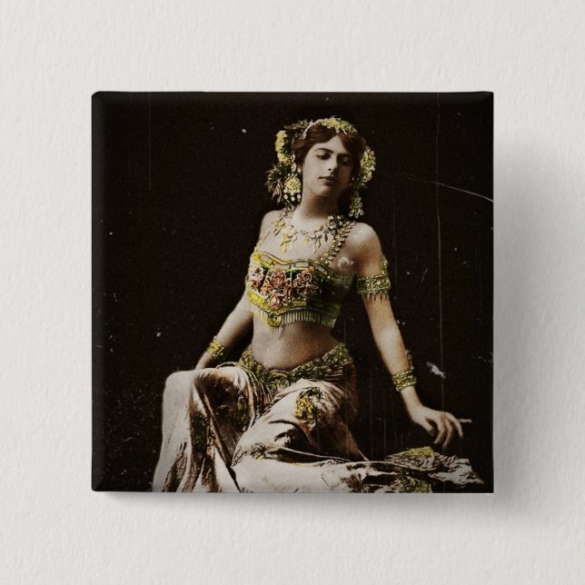 Mata Hari in Harem Costume 15 Cm Square Badge (Front)