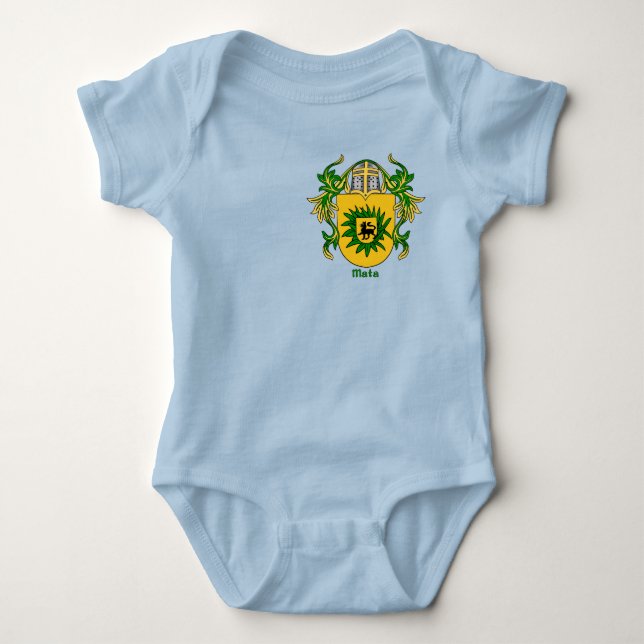 Mata Historical Shield with Helm and Mantle Baby Bodysuit (Front)