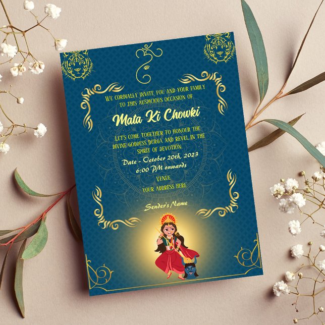 Mata Ki Chowki Goddess Durga Jagrata Invitation (Creator Uploaded)