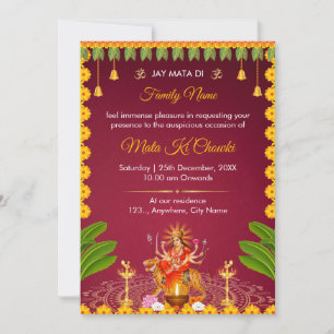 Mata Ki Chowki Invitation Card