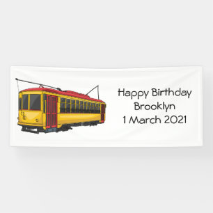 Mata trolley cartoon illustration banner