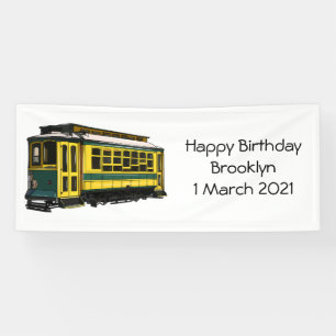 Mata trolley cartoon illustration banner