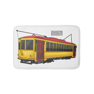 Mata trolley cartoon illustration bath mat