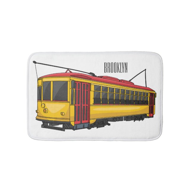 Mata trolley cartoon illustration  bath mat (Front)