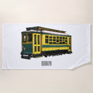 Mata trolley cartoon illustration beach towel