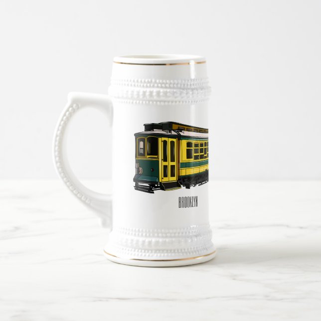 Mata trolley cartoon illustration beer stein (Left)