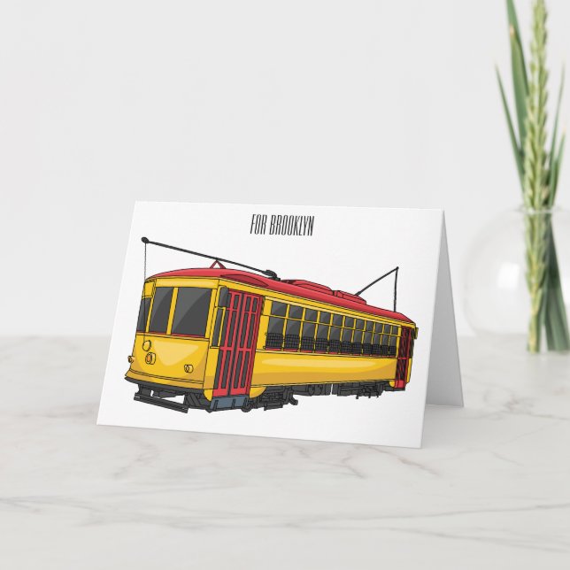 Mata trolley cartoon illustration card (Front)