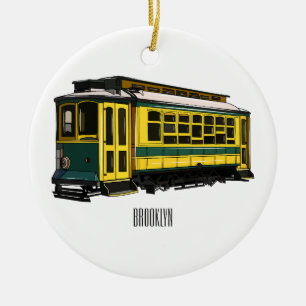 Mata trolley cartoon illustration ceramic tree decoration
