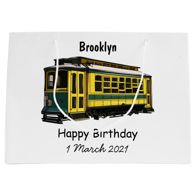 Mata trolley cartoon illustration large gift bag (Front)