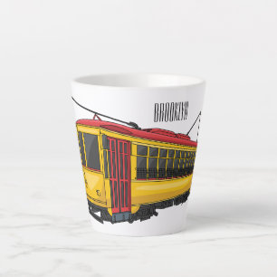 Mata trolley cartoon illustration latte mug