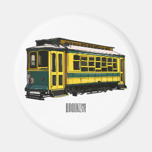 Mata trolley cartoon illustration magnet