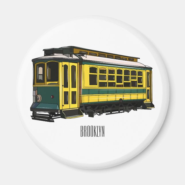 Mata trolley cartoon illustration magnet (Front)