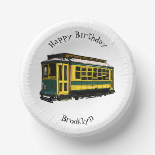 Mata trolley cartoon illustration paper plate