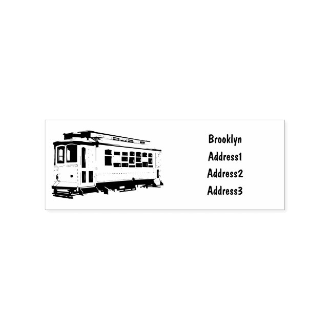 Mata trolley cartoon illustration rubber stamp (Imprint)