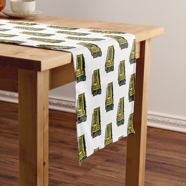 Mata trolley cartoon illustration short table runner (In Situ)