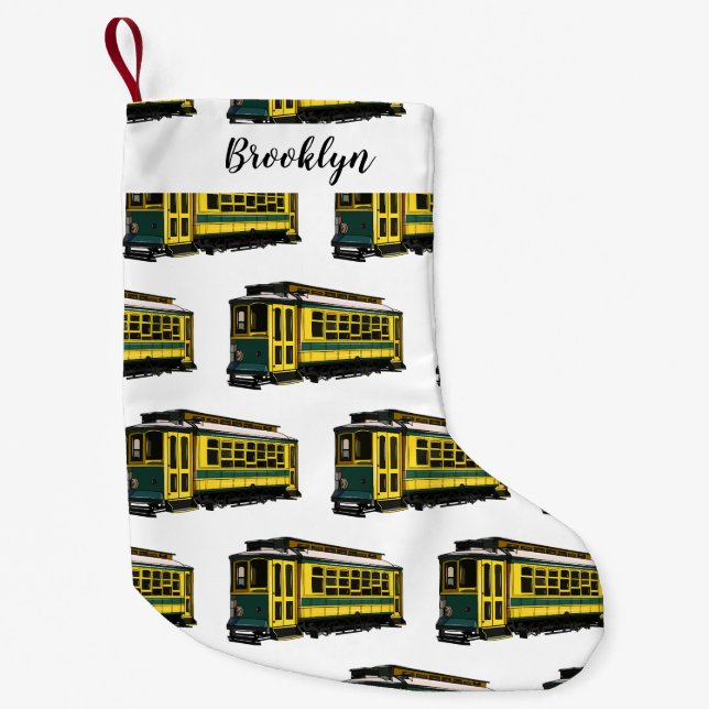 Mata trolley cartoon illustration small christmas stocking (Front)