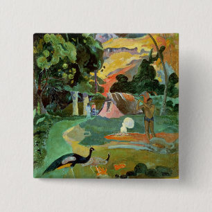 Matamoe or, Landscape with Peacocks, 1892 15 Cm Square Badge