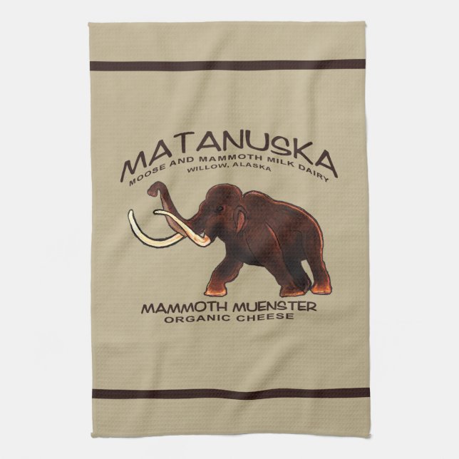 Matanuska Mammoth Muenster Cheese Tea Towel (Vertical)