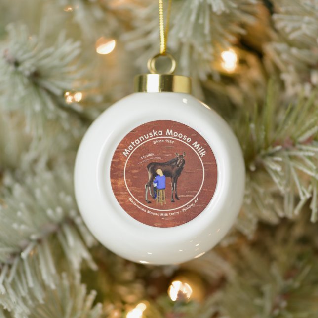 Matanuska Moose Milk Ceramic Ball Christmas Ornament (Tree)