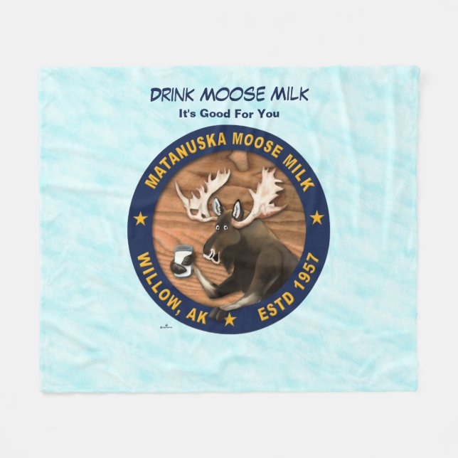 Matanuska Moose Milk Fleece Blanket (Front (Horizontal))