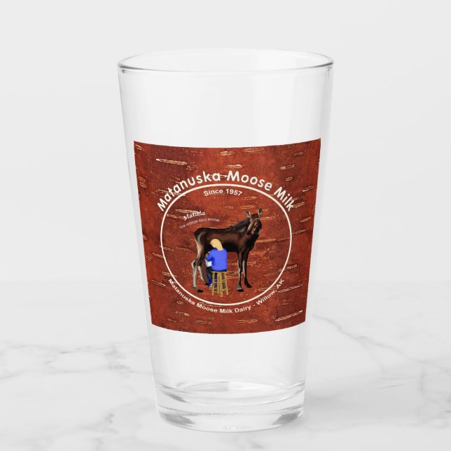 Matanuska Moose Milk Glass (Front)