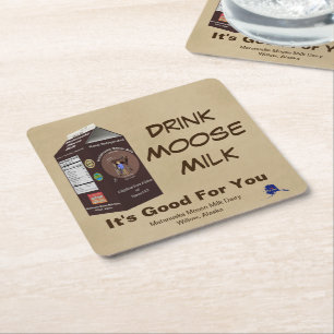 Matanuska Moose Milk Square Paper Coaster