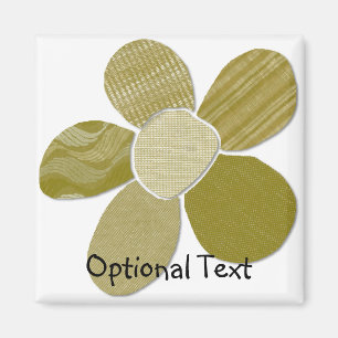 Match Any Colour Faux Fabric Collage Flower Magnet