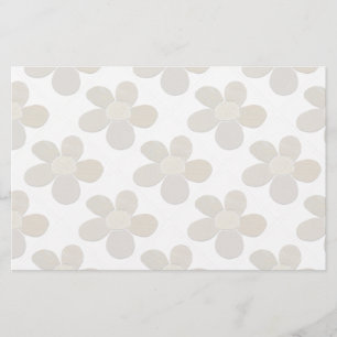 Match Any Colour Faux Fabric Collage Flower Stationery