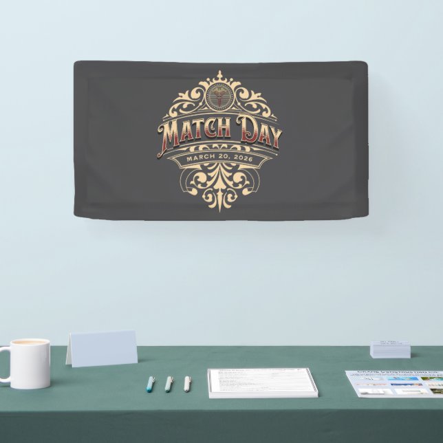 Match Day 2026 Vintage Gold Custom Celebration Banner (Tradeshow)