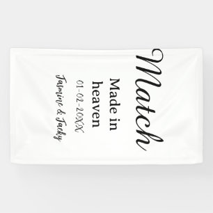 Match made in heaven add name date simple calligra banner