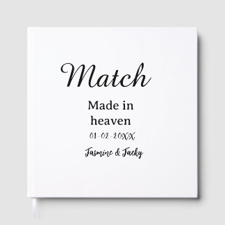 Match made in heaven add name date simple calligra guest book